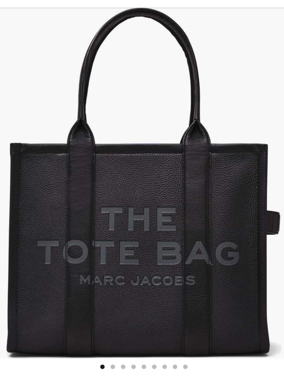 Marc Jacobs Black Leather Tote With Embossed Logo